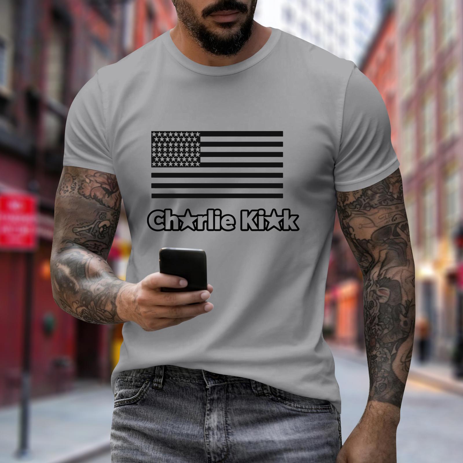 

Мужская футболка с коротким рукавом с принтом Мужская свободная повседневная футболка с коротким рукавом XL