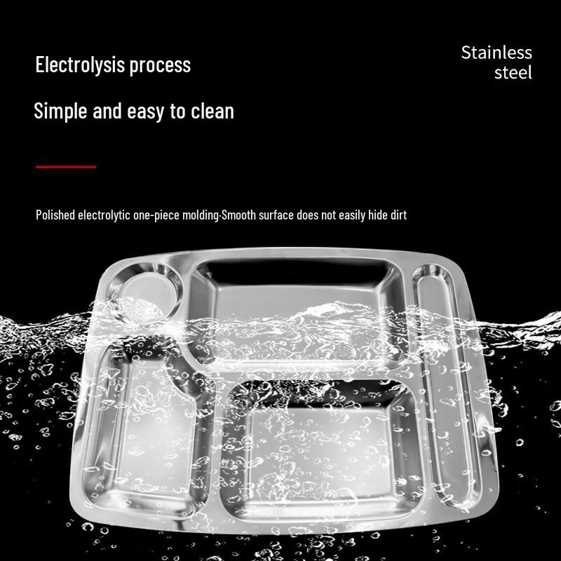 Jiwanggu 316 Stainless Steel Deep 5-Compartment Canteen Tray