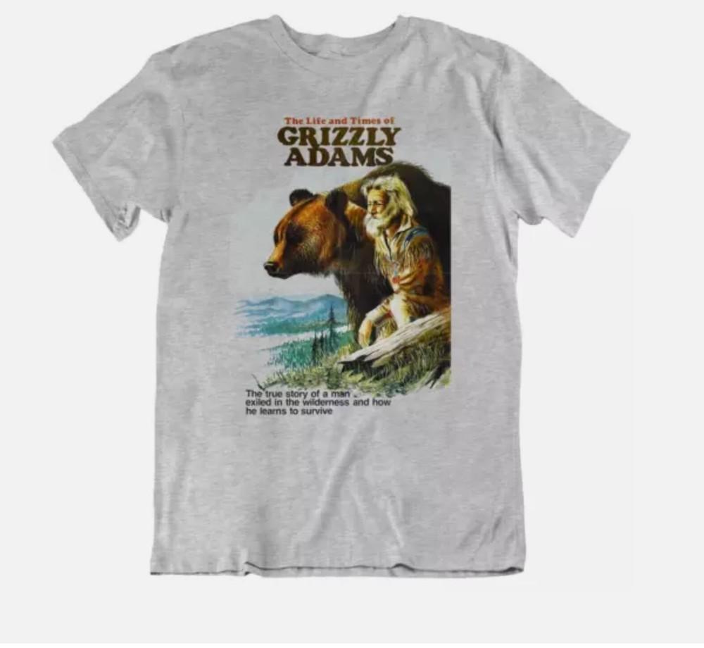 

Медведь Жизнь и времена Гризли Адамса Фильм Ретро Футболка Футболка Подарок Новый S