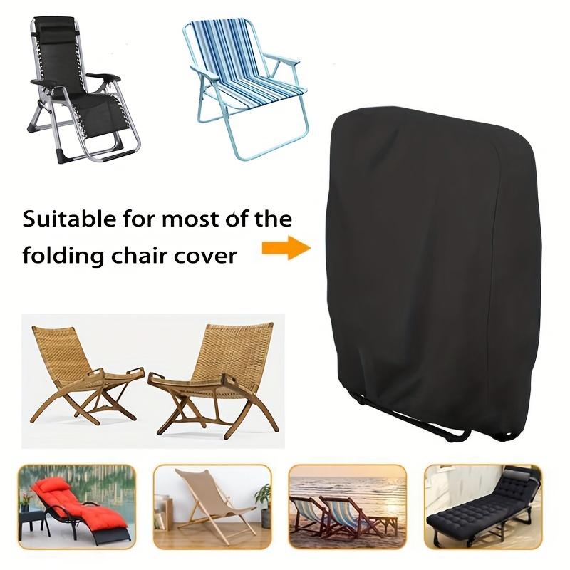 

1 Pack Outdoor Folding Chair Cover, 210D Oxford Fabric Heavy Duty Waterproof UV Protection Patio Furniture Cover with Storage Bag чёрный