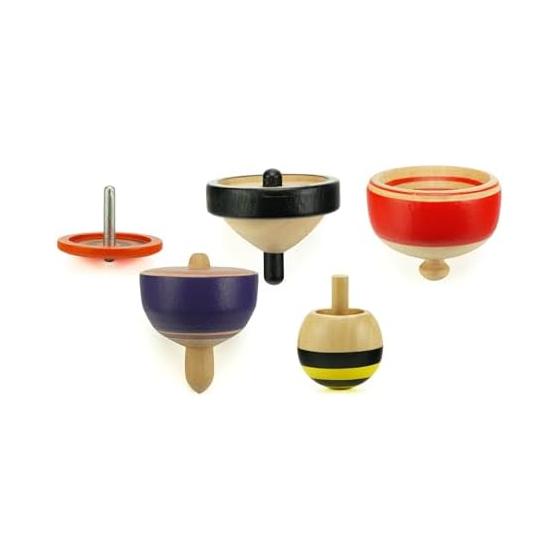 Spin Gear Mini Wooden Spinning Top Set Spinning Top (5 Types)