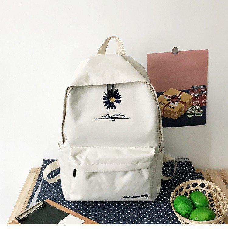 

Летний Свежий Сладкий Простой Модный Красота Цветок Универсальный Рюкзак Женская Сумка 27x14x43cm белый