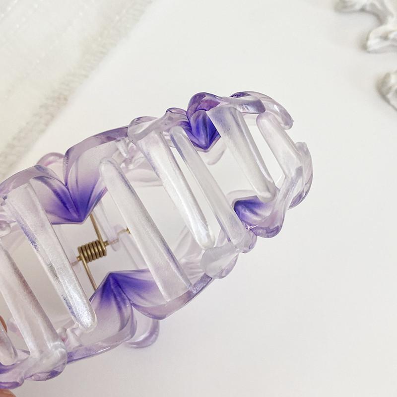 Fashion Gradient Egg Flower Hair Claws Clip Women Sweet Acrylic Hairpins Summer Beach Hawaiian Headwear Girls Hair Accessories