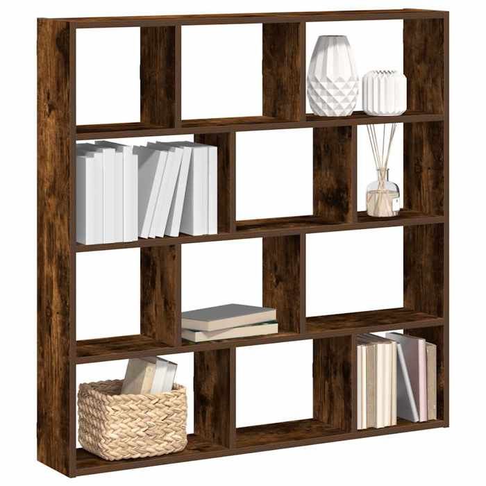 Maison Exclusive - Étagère cube murale 12 compartiments chêne fumé bois ingénierie