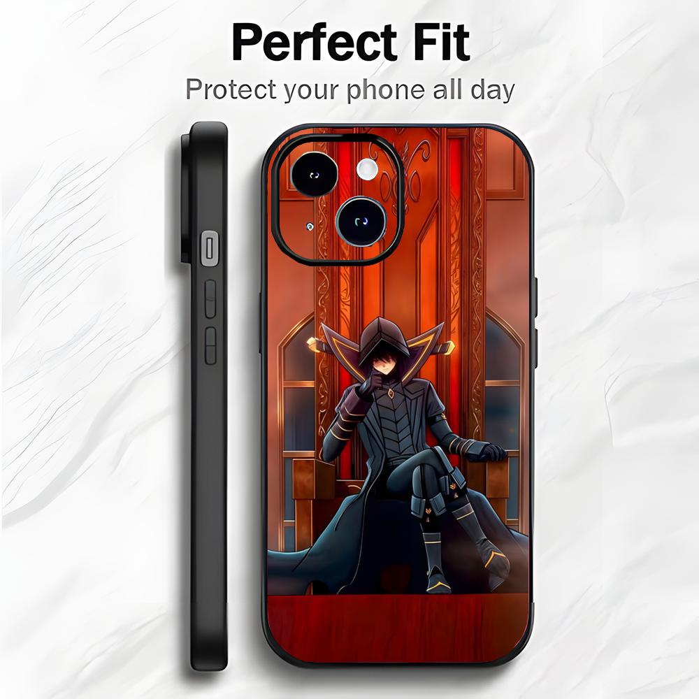 Isekai Fantasy Anime T-The Eminence In Shadow Phone Case Black Soft Packaging Lightweight For iPhone17 16 15 ProMax Phone Case