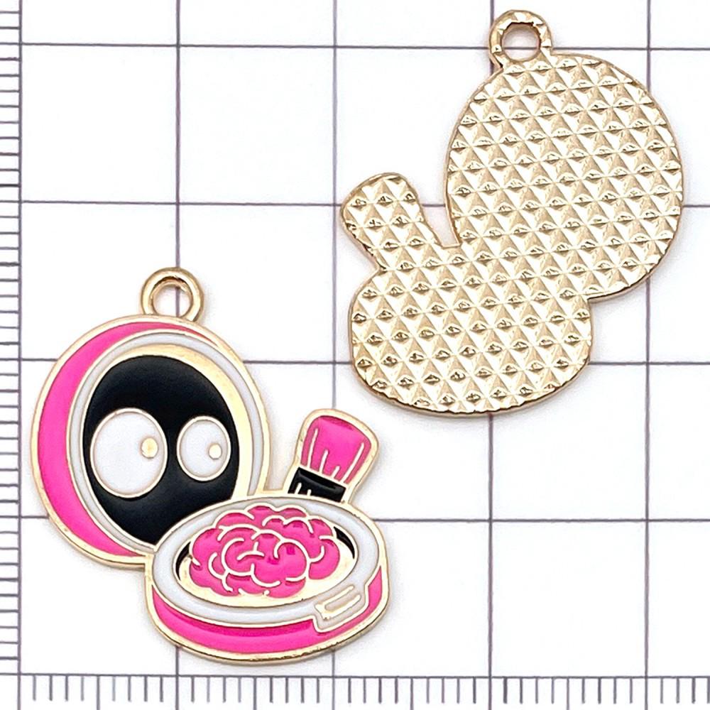 Set of 10 Mixed Rose Red and Pink Alloy Skull Pendant Charms for DIY Jewelry