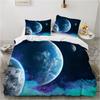 Luxury New Style Moon Fairyland Galaxy 3D Universe Outer Space Themed Duvet Cover Queen Size Women Children Bedroom Decorations