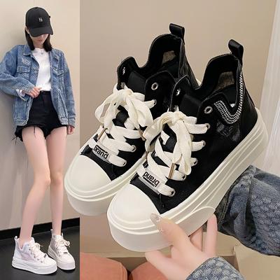 Fashion Women's Mesh Thick Sole Sneakers Fashionable Vulcanized Shoes Women's Sneakers Women's High Top Casual Shoes