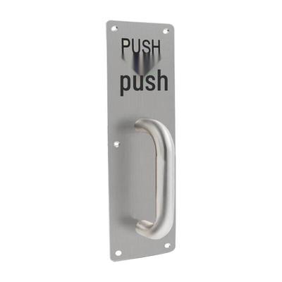 IRIR Stainless Steel Fire Door Push Plate with Pull Handle