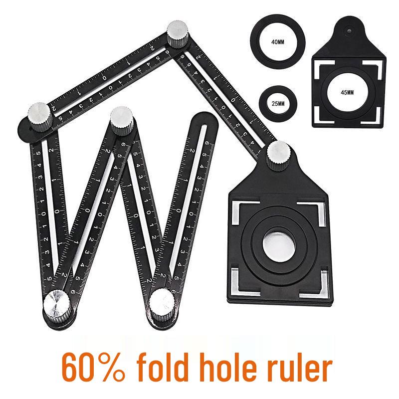 Universal Precision Tile Hole Opener & Multi-Purpose Six-Fold Ruler