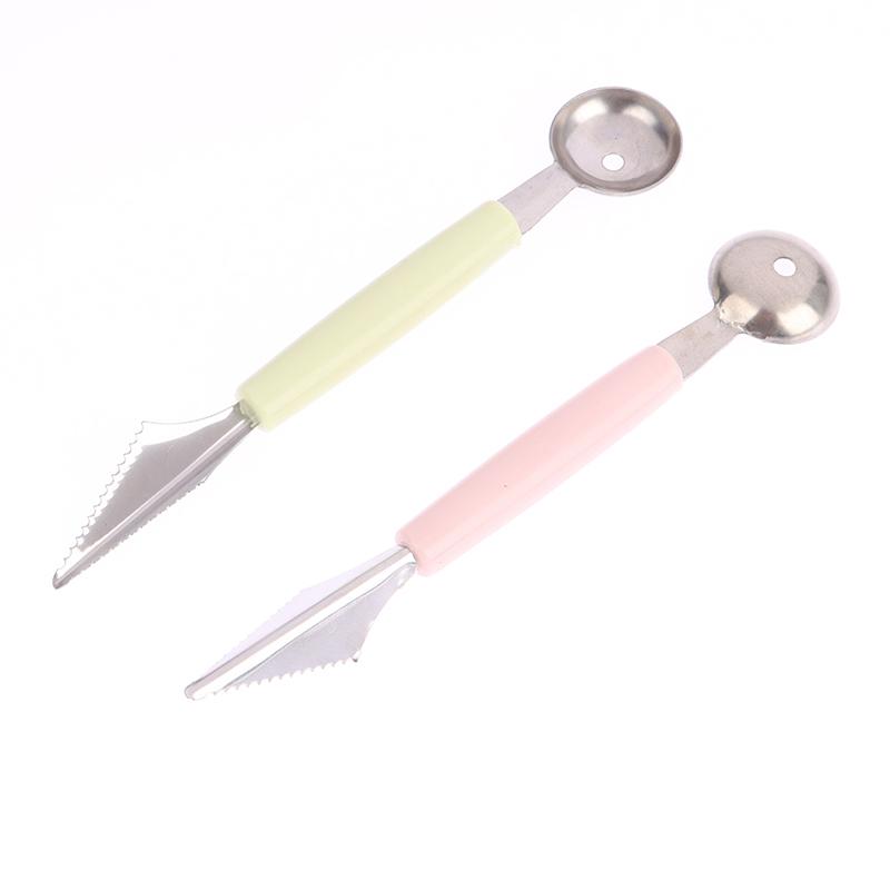 Double-Head Stainless Steel Fruit Platter Ball Digger Corrugated Carving Knife