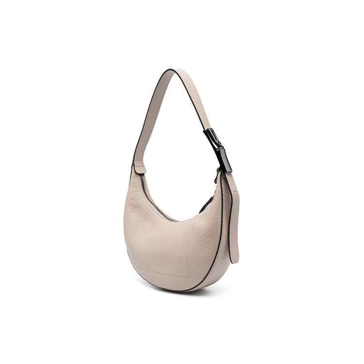 Longchamp Le Roseau Essential 21 Geprägtes Logo Reißverschluss Leder Halbmond Handtasche Damenhandtaschen Mandel 10217968266
