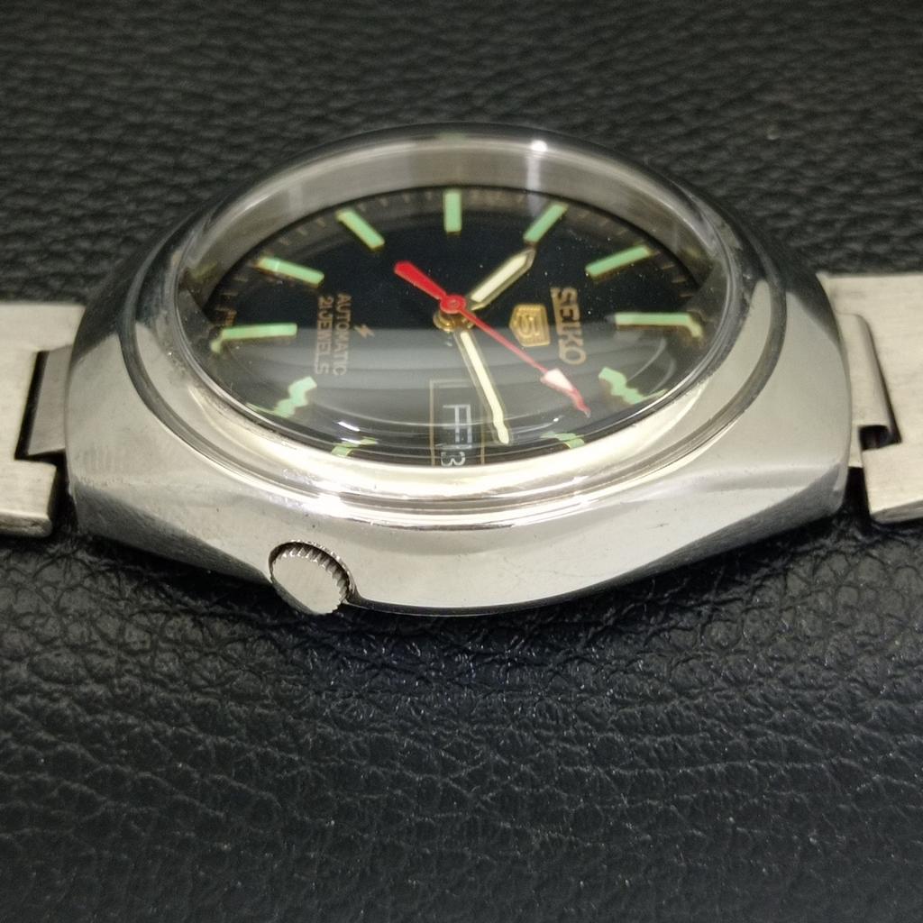 GENUINE VINTAGE SEIKO 5 AUTOMATIC 7019A JAPAN MENS BLACK DIAL WATCH a701910-5 R207-a701910