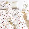 aesthetic heart-shaped pattern, Duvet Cover White red zipper ultra-fine fiber down duvet cover setsuitable for girls and women