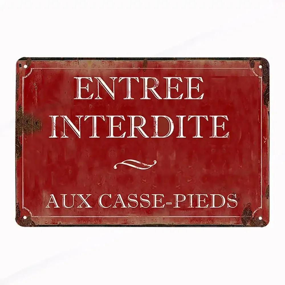 French Vintage Metal CUISINE Signs Decor Posters Plaque Retro Tin Sign Bar Pub Club Wall Decor Painting Decorative Plate