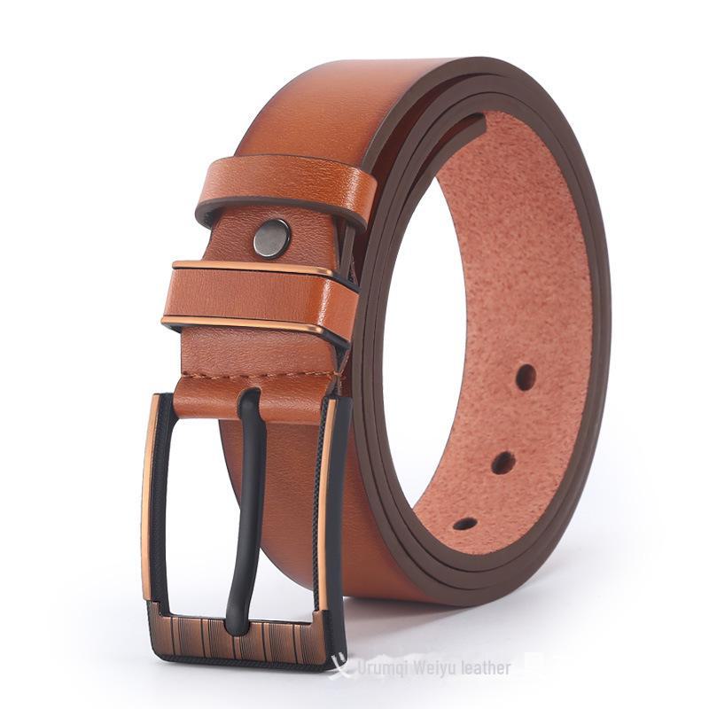 Pánský ležérní pásek z PU kůže se slitinovou sponou s kolíčkem - Korejský módní styl