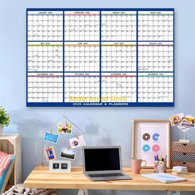 W89C 2026 Wall Calendar Planner 2026 Yearly Planner Erasable Calendar 59x88cm
