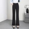 Spring 2026 Women's Black High-Waisted Elastic Flare Suit Pants