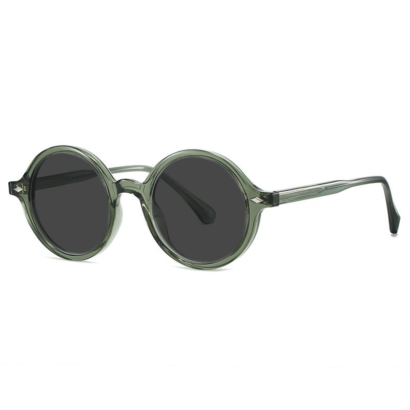 Fashion TR90 Round Big Frame Myopia Optical Prescription Gray Sunglasses For Women Men Driving Fishing Retro Sunglasses 0 To-6.0