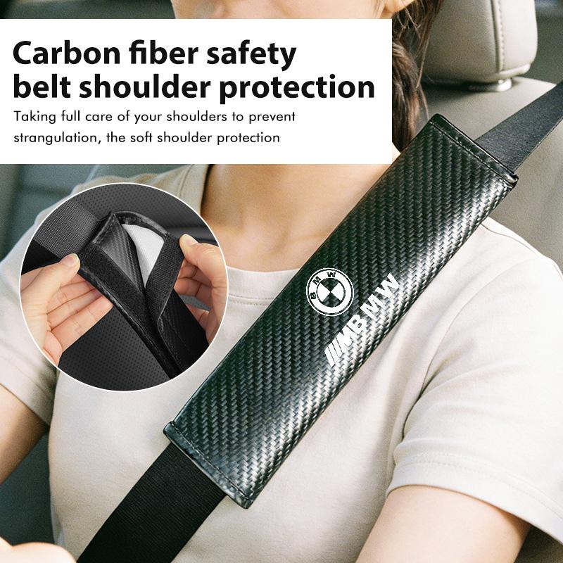 Carbon Car Seat Belt Shoulder Protector Pad Accessories For BMW M F10 F20 F30 F40 F15 F25 F26 F31 F49 E62 E83 E84 QS4