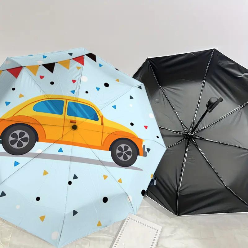1 PZ auto, Ombrello Pieghevole Automatico Antivento Compatto da Viaggio con Motivo Celebrativo, Apertura/Chiusura Automatica, Regalo-75