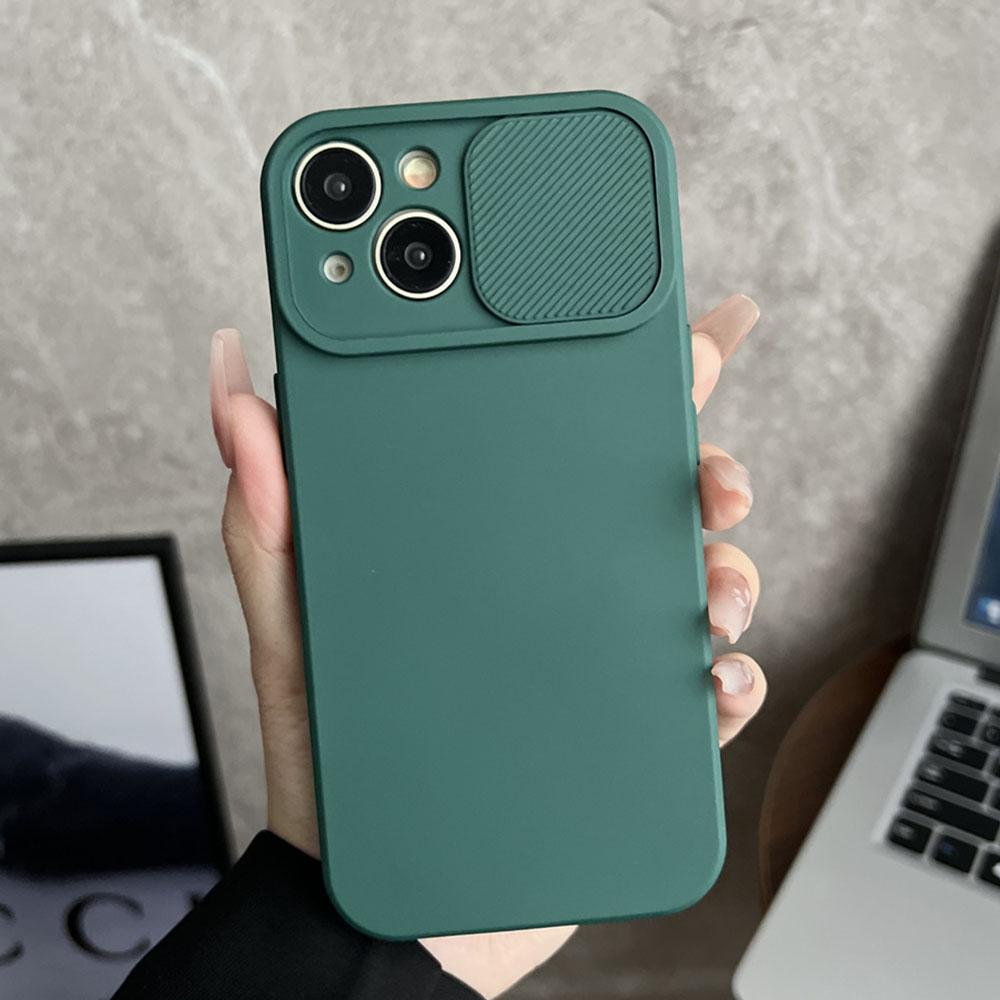 Shockproof Liquid Silicone Soft Phone Case For iPhone 17 15 13 12 16 14 Pro Max XS X XR 7 8 Plus SE3 Slide Camera Matte Cover