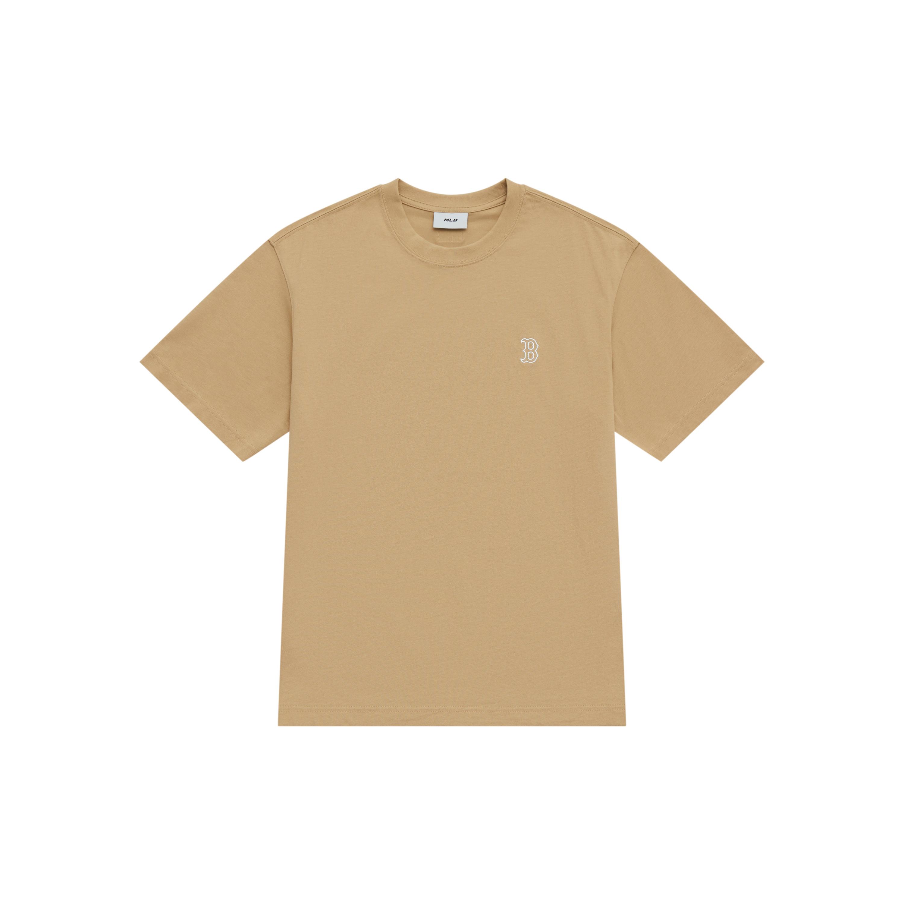 MLB Boston Red Sox Basic Collection SS25 T Shirt Unisex Light Beige Yellow 3ATSB0253-43BGL XL
