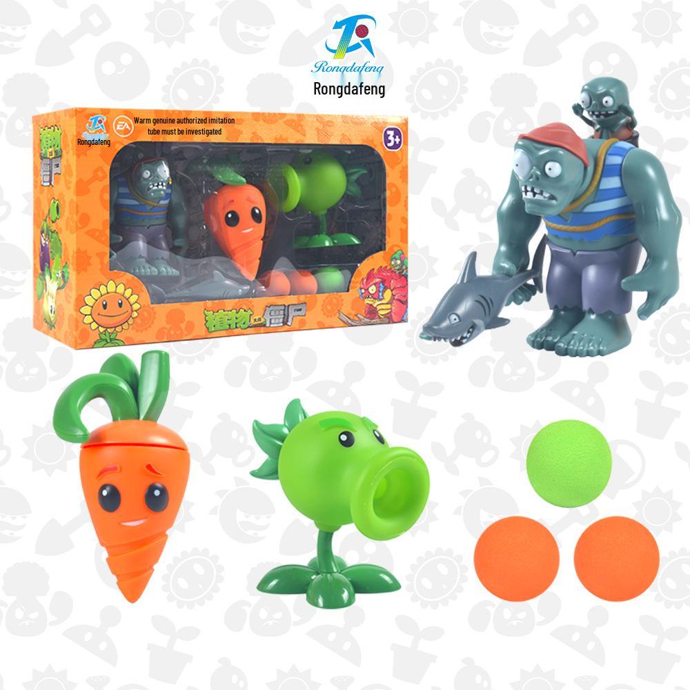 Plants vs. Zombies Egyptian Zombie Doctor and Triple Pea Pod Shooter Card Game Toy Set