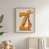 Żyrafa Z Literką Z - Plakat Dla Dzieci Żyrafa Z Literką Z - Plakat Dla Dzieci, 70X100 Cm, Rama Drewniana Jasny Dąb, Papier Matowy 230 Gsm