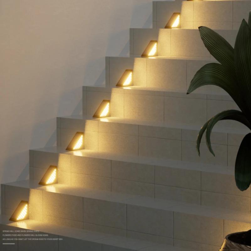 1/2/4pcs LED Solar Stair Light 3000K Waterproof Outdoor Garden Passage Courtyard Terrace Guardrail Step Light Landscape Light