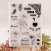 Transparent Silicone Stamps Wishes Clear Stamps Flowers Seal Stamps for Scrapbooking Card Making Decorations