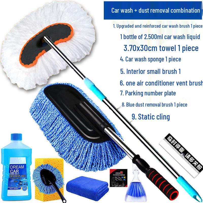 Telescopic Car Wash Mop with Long Handle - Car Cleaning Brush
