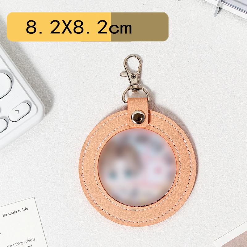 Round Badge Protective Case with Transparent Window Waterproof Hangable Portable Display Bag for Fan Supplies Gift Multi-color