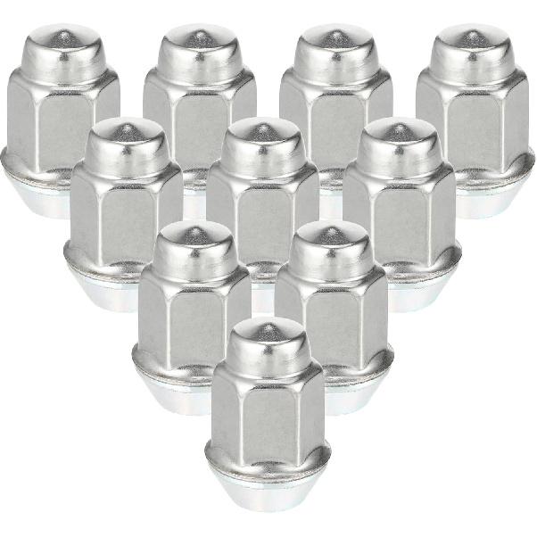 5 Pcs Wheel Lug Nuts Compatible for Chevrolet Malibu Impala for Buick Encore, Durable M12 x 1.5 Carbon Steel Silver Tone Tire Lugnuts