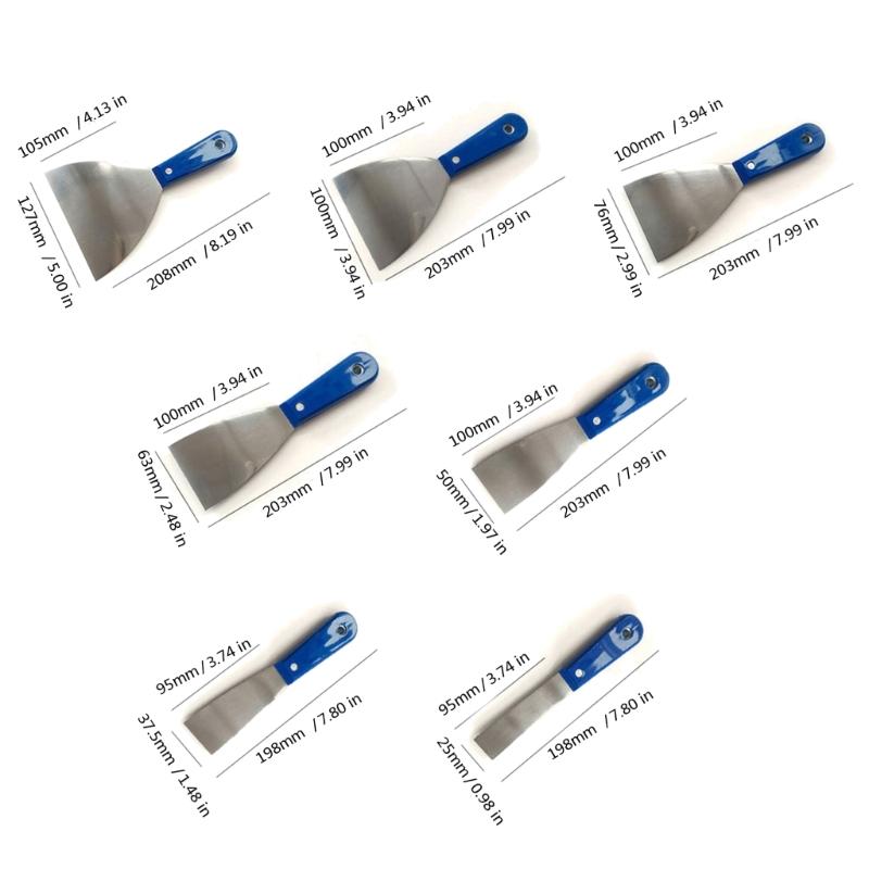 4/7Pcs Putty Cutter Stainless Steel Paint Scraper Tool Taping Cutter Tool for Repairing Drywall Removing Wallpaper Apply
