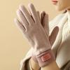 Warm Winter Gloves Velvet Letter Gloves New Plush Gloves Women, Faux Elastic Warm Gloves For Cold Weather