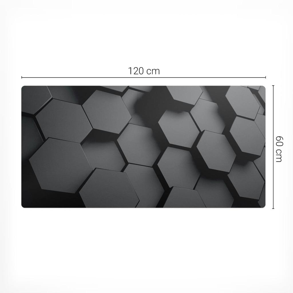 Nowoczesna Winylowa Mata Pod Klawiaturę Geometryczne Heksagony 120X60 Cm