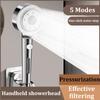 Micro-Bubble Handheld Spray Shower Head with Filtration Pressure Boosting Powerful and One-Button Water Stopper Shower Head