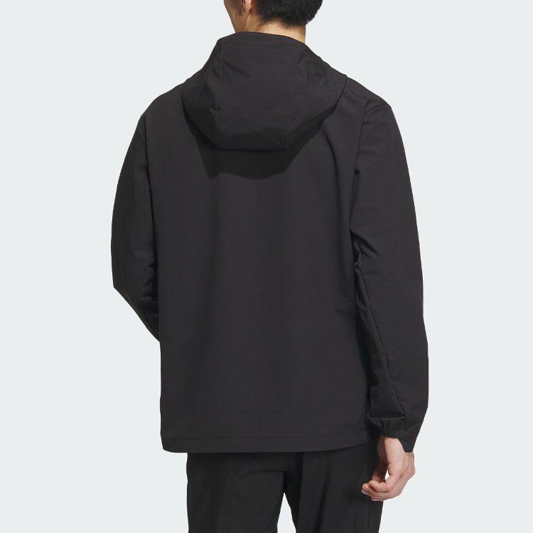 Adidas Solid Color Logo Label Outdoor Fleece Lined Sports Hooded Softshell Jacket Men's Black IL9011