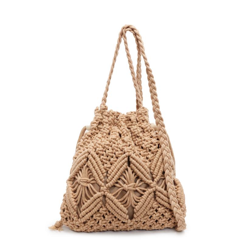 Crochet Bag Women's Bohemian Style Hollow Shoulder Bag Woven Small Bag