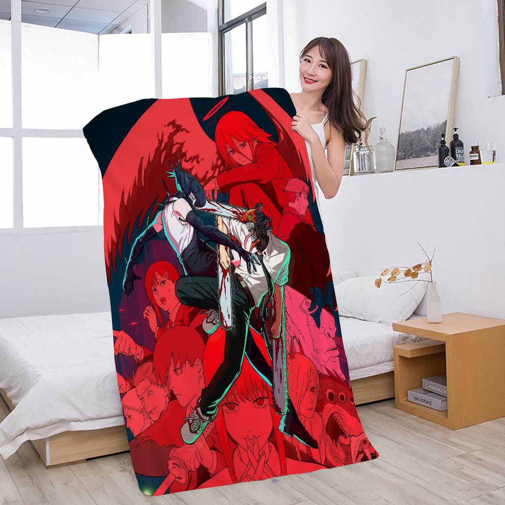 Toalla de Playa para Nadar Anime Chainsaw Man Toalla Suave Absorbente Paño de Lavar Regalos para Niños Viajes Camping Gimnasio