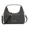 Ember Logo Zip Closure Jacquard Crossbody Shoulder Handbag Small Women Handbags Black 35F4G7YM1J-BLACK