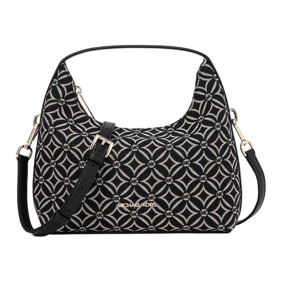 

Michael Kors Ember Logo Zip Closure Jacquard Crossbody Shoulder Handbag Small Women Handbags Black 35F4G7YM1J-BLACK Basic Set (Bag+Dust Bag)