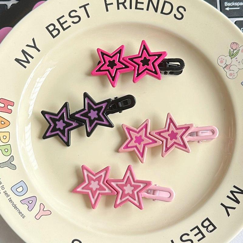 Y2K Star Hairpin Shiny Star Hair Clips New Fashion Side Bang Duck Mouth Clip Hair Accessories For Cool Girls