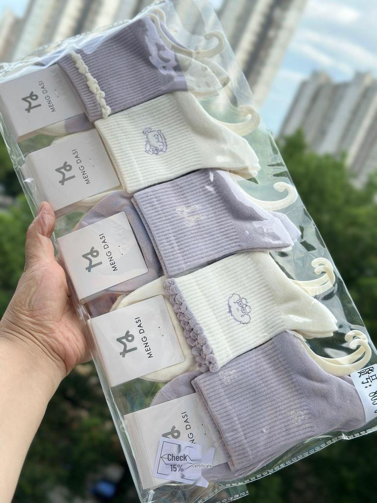 Autumn/Winter 10-Pack Women's Mid-Calf Cartoon Socks - Cute, Comfortable, Fashionable, College Style Cotton Sports Socks
