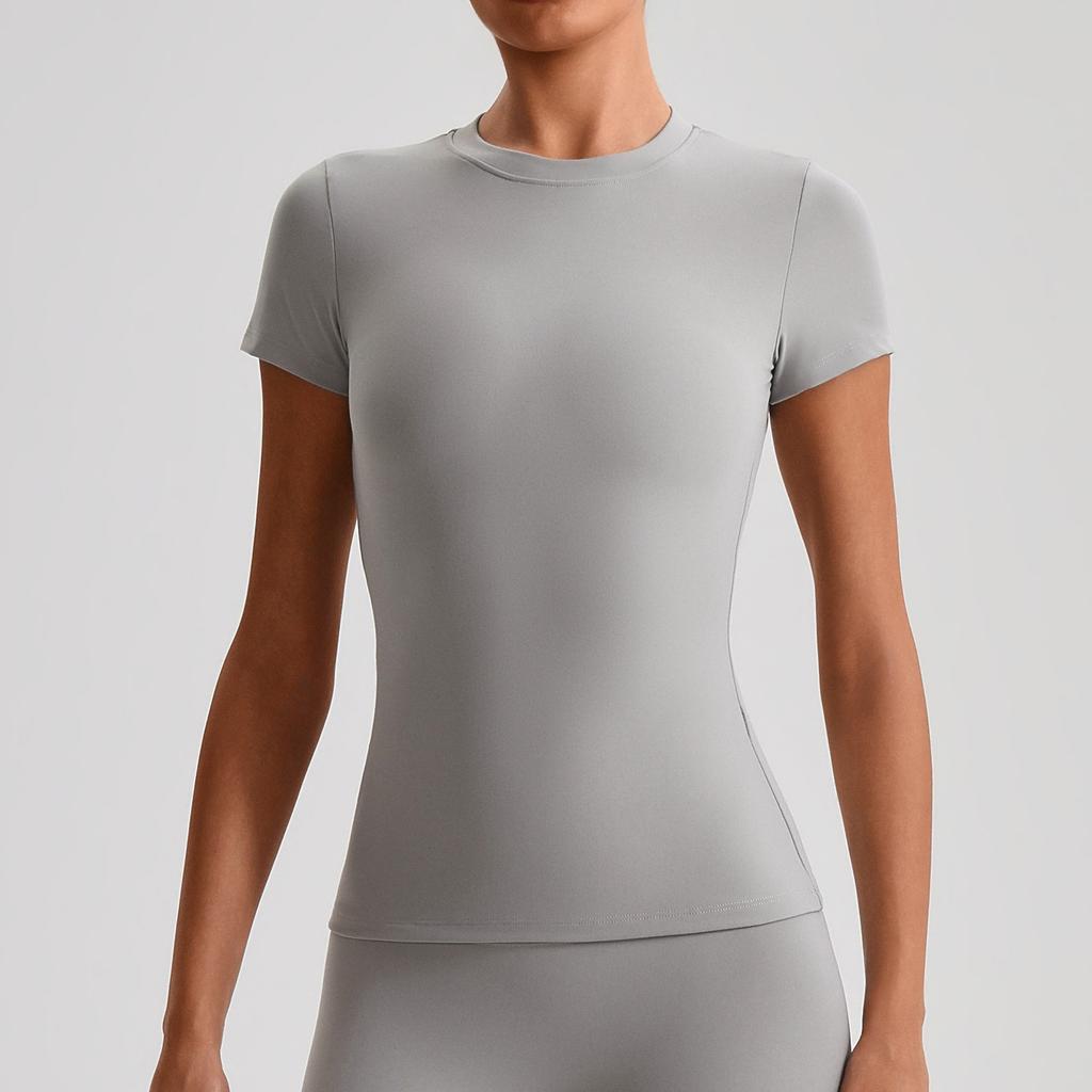 Yoga short-sleeved women's tight-fitting short yoga clothes casual quick-drying sports T-shirt running fitness top 1009