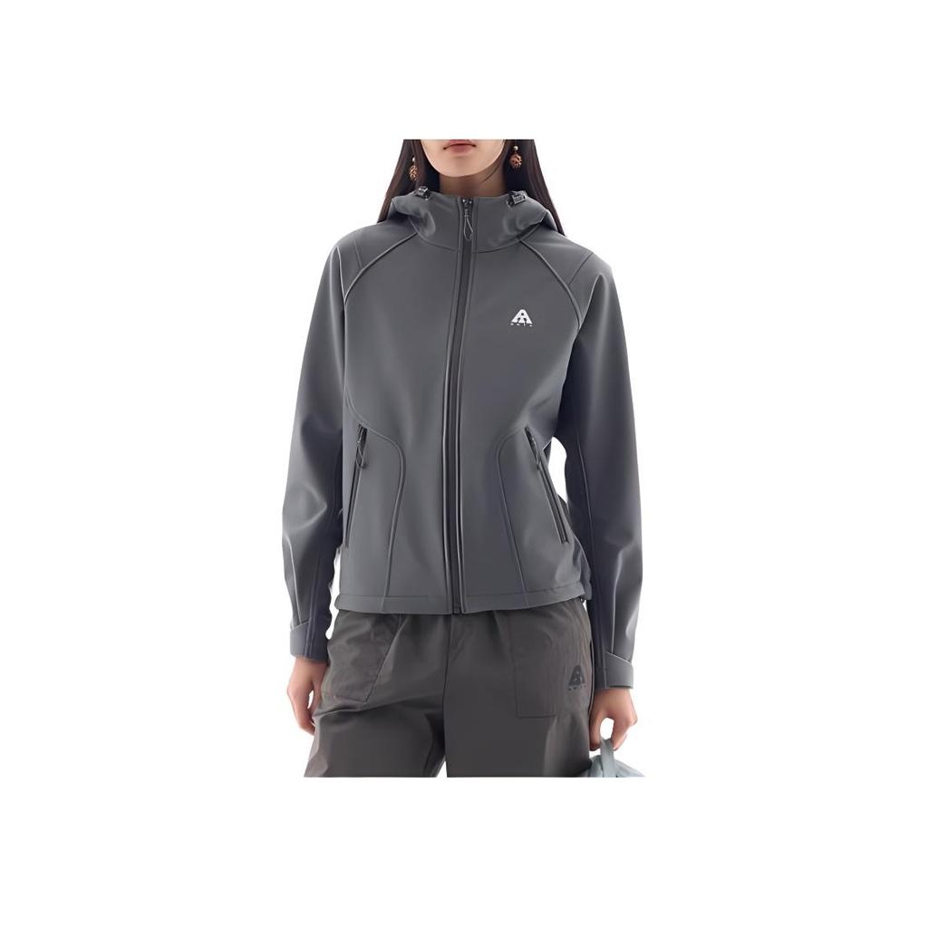 Anta Outdoor Series Solid Color Casual Comfortable Hooded Jacket Women Jackets Graphite-Gray 962446604-9