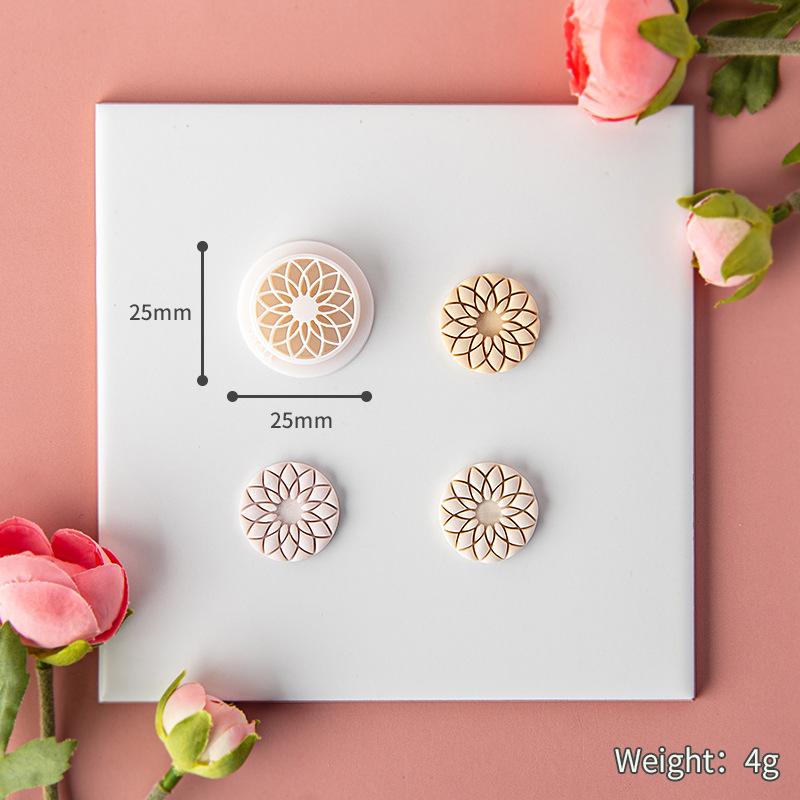 Polymer Clay Cutter Geometry Clay Embossed Molds for Earrings Jewellery Making DIY Soft Pottery Handmade Earrings Cutting Mold
