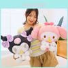 Large Cute Melodic Plush Toy With Bottle Style Kuromi And My Melody For Girls