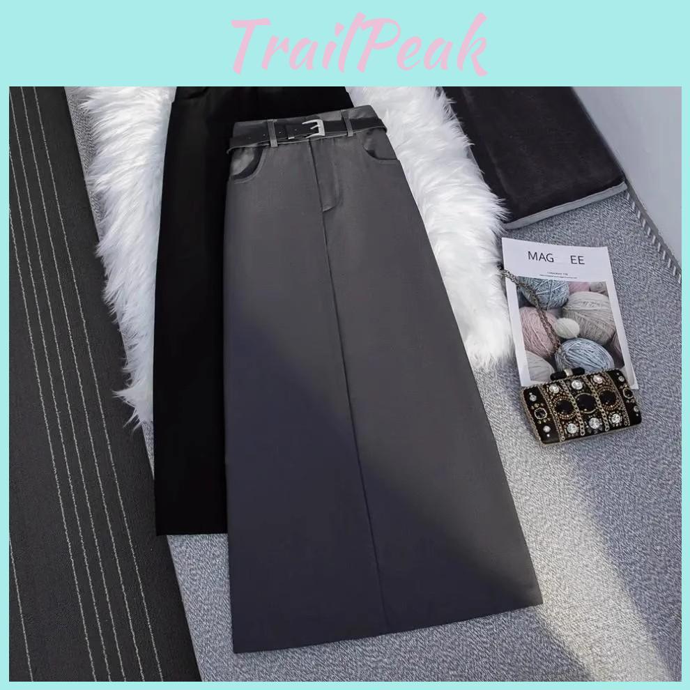High Waist Slim Fit Pleated Skirt With Zipper For Streetwear And Casual Wear